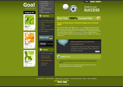 绿色个性风格的设计网站html模板下载